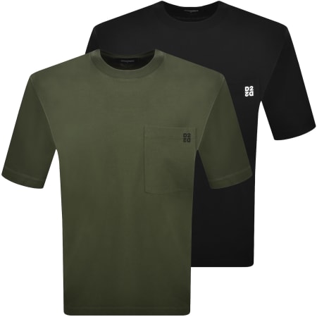 Product image for DSQUARED2 2 Pack T Shirts Green And Black