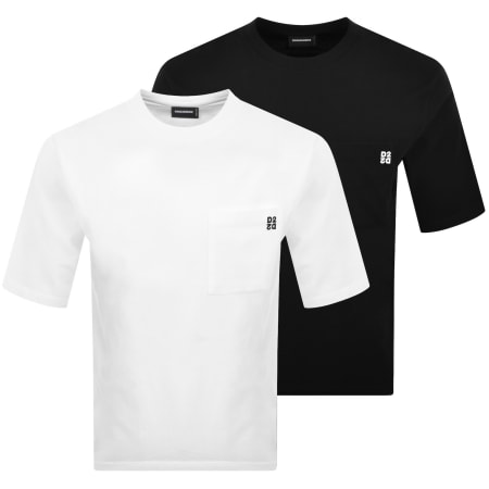 Product image for DSQUARED2 2 Pack T Shirts Black And White