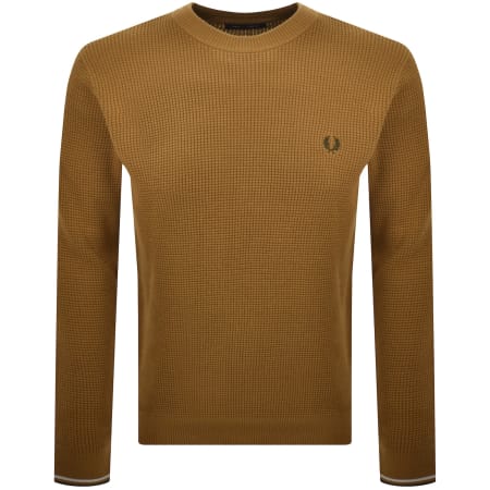 Product image for Fred Perry Waffle Stitch Knit Jumper Brown