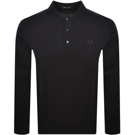 Product image for Fred Perry Long Sleeve Knit Polo Navy