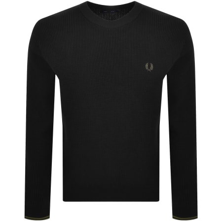 Product image for Fred Perry Waffle Stitch Knit Jumper Black