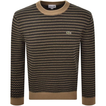 Product image for Lacoste Crew Neck Knit Jumper Brown
