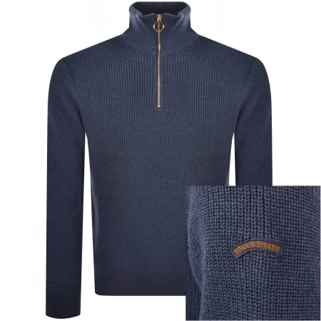 Product image for Paul And Shark Moon Badge Knit Jumper Blue
