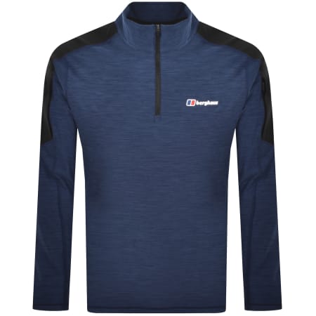 Product image for Berghaus Farndale Half Zip Tech T Shirt Blue