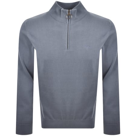 Product image for Barbour Half Zip Knit Jumper Blue