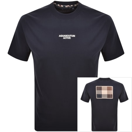 Product image for Aquascutum Back Graphic T Shirt Navy