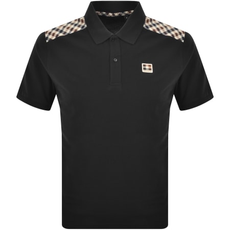Product image for Aquascutum Tech Jersey Polo T Shirt Black