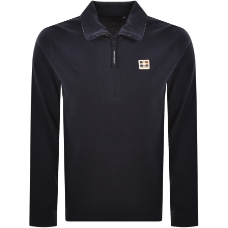 Product image for Aquascutum Zip Collar Polo Navy