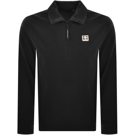 Product image for Aquascutum Zip Collar Polo Black