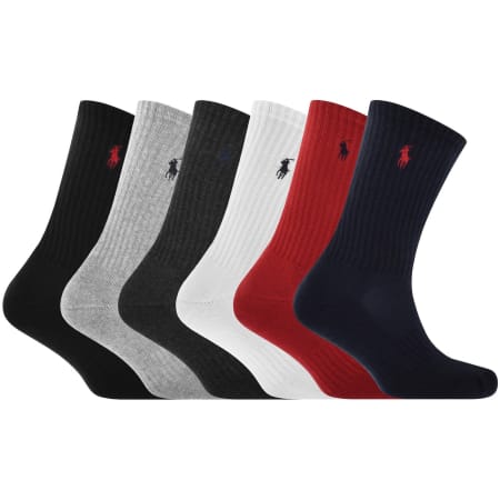 Product image for Ralph Lauren 6 Pack Crew Socks Multi
