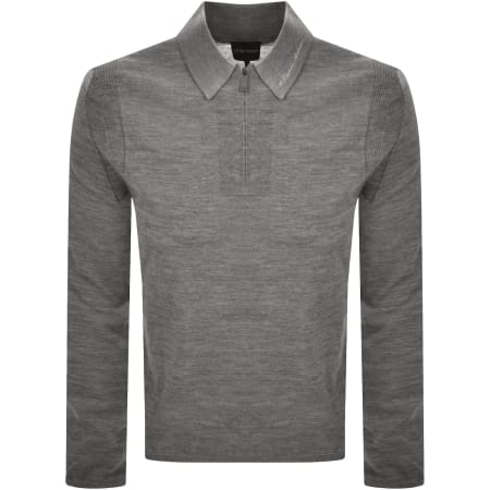 Product image for Emporio Armani Knit Polo Jumper Grey