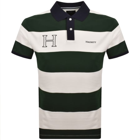 Product image for Hackett Heritage Stripe Polo Rugby Green