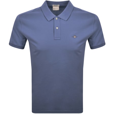 Product image for Gant Regular Fit Shield Pique Polo T Shirt Blue