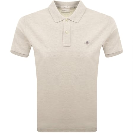 Product image for Gant Regular Fit Shield Pique Polo T Shirt Cream