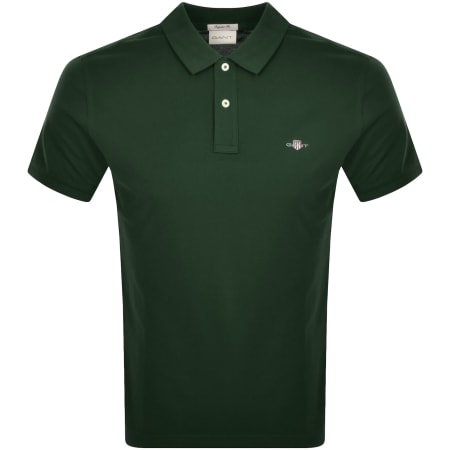 Product image for Gant Regular Fit Shield Pique Polo T Shirt Green