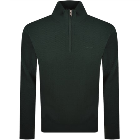 Product image for Gant Knit Herringbone Sweatshirt Green