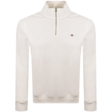 Product image for Gant Shield Logo Half Zip Sweatshirt White