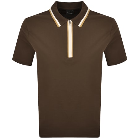 Product image for Paul Smith Tipped Polo T Shirt Brown