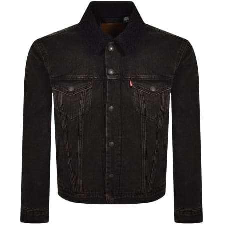 Product image for Levis Denim Sherpa Trucker Jacket Black