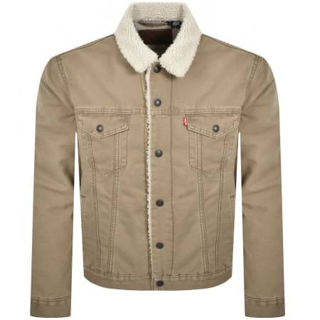 Product image for Levis Sherpa Trucker Denim Jacket Brown
