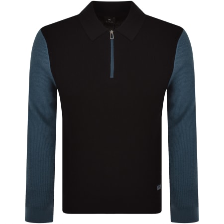 Product image for Paul Smith Wool Blend Knit Polo Black