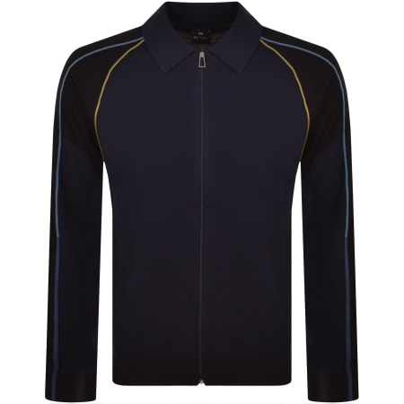 Product image for Paul Smith Zip Through Knit Jumper Dark Blue