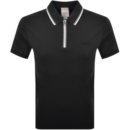 Product image for Calvin Klein Supima Tipped Zip Polo Black