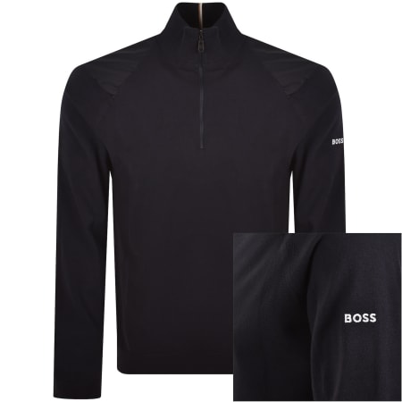 Product image for BOSS GOC Rank Quarter Zip Knit Jumper Navy