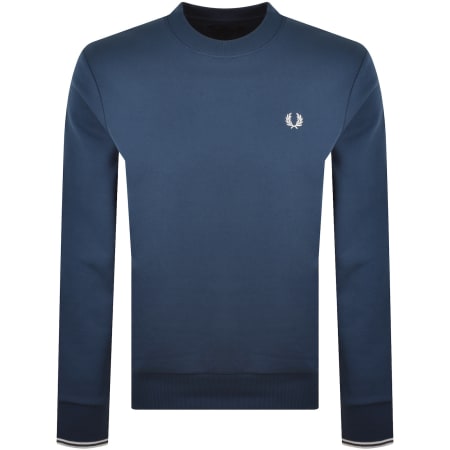 Product image for Fred Perry Crew Neck Sweatshirt Midnight Blue
