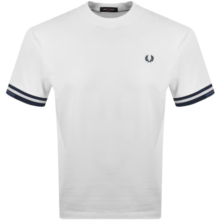 Product image for Fred Perry Tipped Cuff T Shirt White