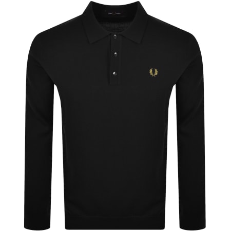 Product image for Fred Perry Long Sleeve Knit Polo Black