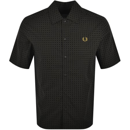 Product image for Fred Perry Grid Polka Dot Shirt Black