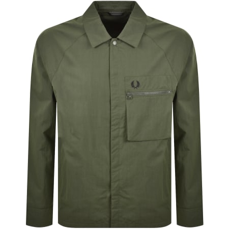 Product image for Fred Perry Raglan Overshirt Green