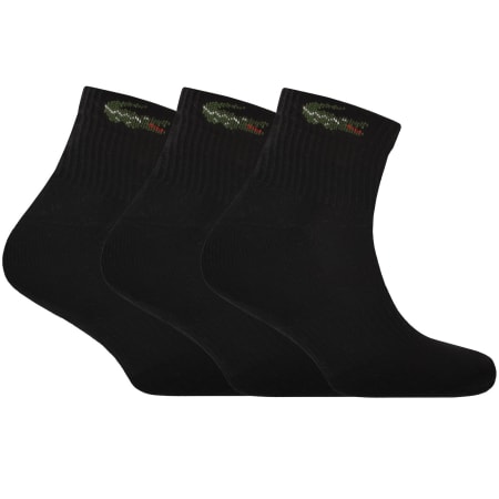 Product image for Lacoste 3 Pack Ankle Socks Black