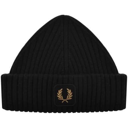 Product image for Fred Perry Ribbed Wool Beanie Black