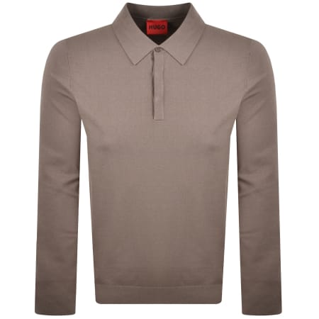 Product image for HUGO San Pippo Slim Fit Knit Polo Brown