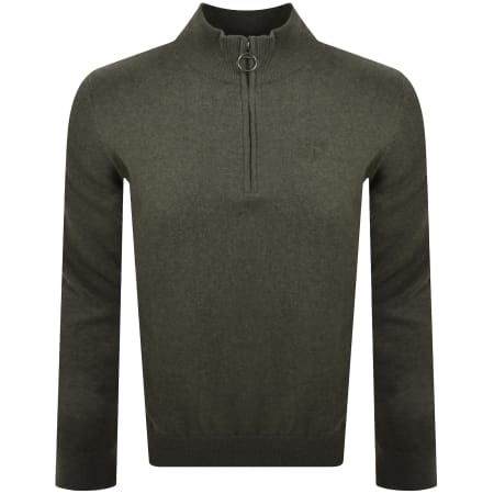 Product image for Barbour Half Zip Knit Jumper Green