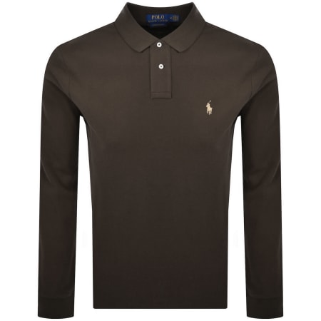 Product image for Ralph Lauren Long Sleeved Polo T Shirt Brown