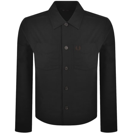 Product image for Fred Perry Brushed Twill Overshirt Black