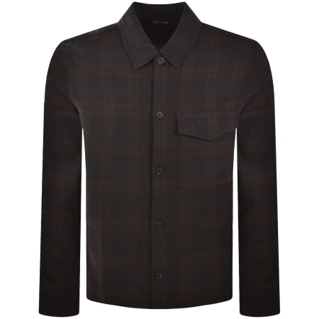 Product image for Fred Perry Textured Check Overshirt Navy