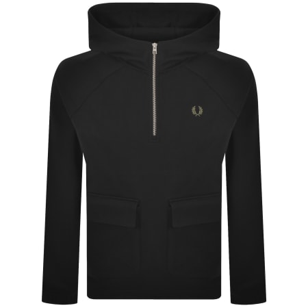 Product image for Fred Perry Quarter Zip Smock Hoodie Black