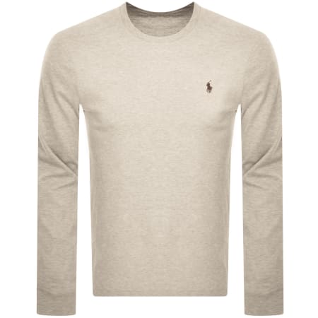Product image for Ralph Lauren Long Sleeve Slim Fit T Shirt Beige