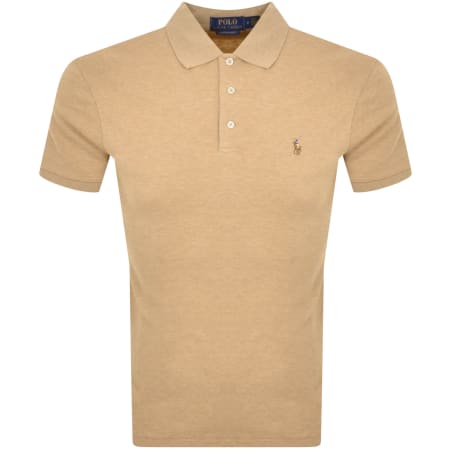 Product image for Ralph Lauren Custom Slim Fit Polo T Shirt Beige