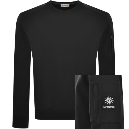 Product image for Sandbanks Zip Pocket Interlock Sweatshirt Black