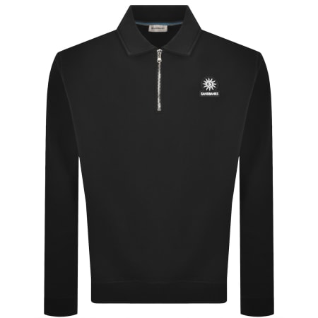 Product image for Sandbanks Quarter Zip Sweatshirt Black