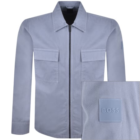 Product image for BOSS Lorum Full Zip Overshirt Blue
