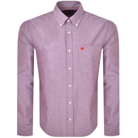 Product image for HUGO Long Sleeved Evito Shirt Purple