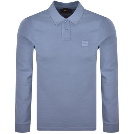 Product image for BOSS Long Sleeve Passerby Polo T Shirt Blue
