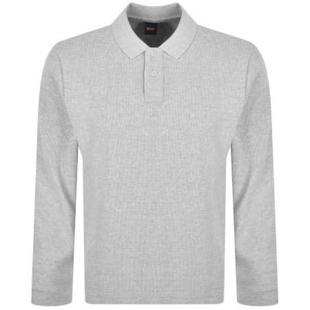 Product image for BOSS Petempestolong Polo T Shirt Grey