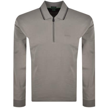 Product image for BOSS Plisy Long Sleeve Polo Brown